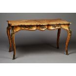 A mid-Victorian burr walnut and floral marquetry centre table by Gillows of Lancaster, with