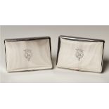 A pair of Victorian silver rectangular boxes, each hinged lid engraved with the Norfolk family