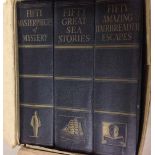 3 1930s hardback books in original box. Including '50 Great Sea Stories'.