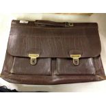 A vintage leather briefcase