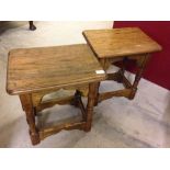 A pair of vintage oak side tables