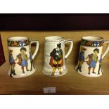 3 Royal Doulton series ware tankards: 2 x Three Musketeers' D4719 & Dickens D4750