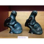 2 Poole Pottery otters.