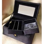 Black jewellery box with internal travelling jewel case.