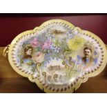 An antique fine hand-painted platter signed L. Barber 1904