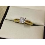 Ladies 9ct gold diamond solitaire ring, size L, diamond approx .25ct