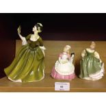 3 Royal Doulton figures: Simone HN2378, Fair Maiden HN2211 & Cookie HN2218