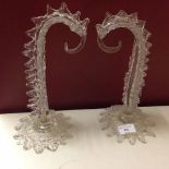 A pair of antique Victorian glass Girondelles