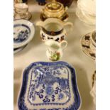 6 pieces of 19th century English porcelain to include Spode Grasshopper pattern tureen and hand