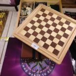 A collection of toys & games - a wooden boxed compendium of tradition games with a travelling set of