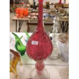 A large glass bellows, possibly Murano a/f 58cm tall