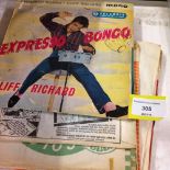 10 1960s single records to include Cliff Richard 'Expresso Bongo' EP.