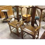 Pair chinese curve back chairs.