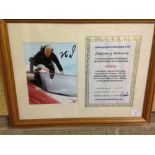 A framed & glazed signed photograph of Vin Diesel with Certificate of Authenticity. 47 x 61cm.