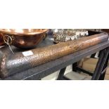 Copper arts & crafts style fire fender, 86cm wide