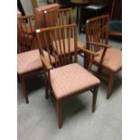 4 c1960s Vanson chairs (2 + 2 Carvers) - re-upholstered.