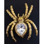 Crystal set spider brooch.