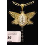 Creature & Co dragonfly design pendant watch with diamante. As new, in box.