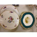 2 x 19th Century Copenhagen plates toogether with hand-painted landscape dessert plates