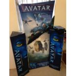 An "Avatar" DVD cardboard point of sale display, with "Avatar" t-shirt and DVD