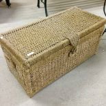 Seagrass linen chest. 74 x 35 x 35cm.