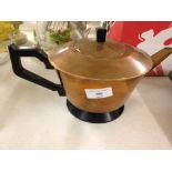 Copper clad ceramic teapot - Art Deco design.