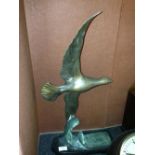 A bronze figure of a seagul deco style - unsigned.