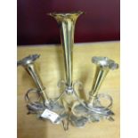 A silver plated Art Nouveau style epergne