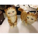2 x Melba ware ginger cat figures