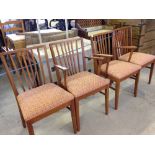 4 c1960s Vanson chairs (2 + 2 Carvers) - re-upholstered.