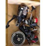 A collection of 4 fishing reels: Lineaeffe Vigor Carp 60, Rovex Varona EXR 1000, Lineaeffe All Black