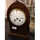 French antique wooden mantle clock by Japy Freres.