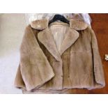 Vintage ladies fur jacket - beige coney/rabbit - approx size 8-10.