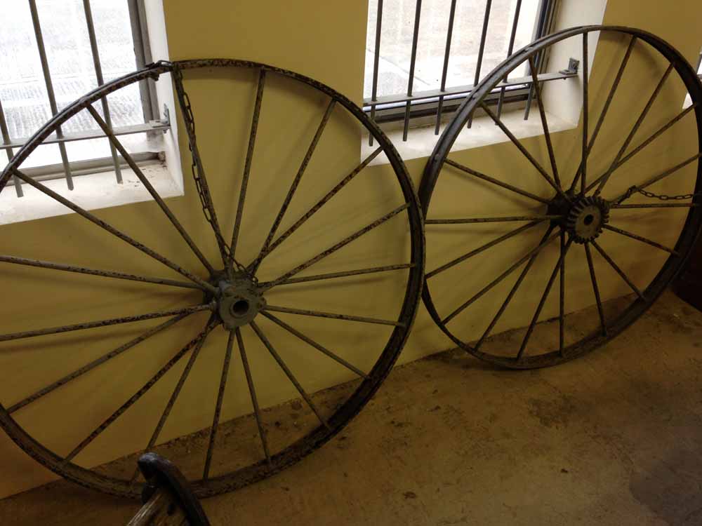 2 large tractor/machinery wheels both 113cm diameter.