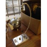 Asprey of London silver plated Deco style desk lamp.