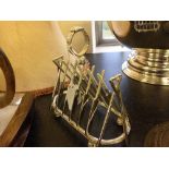 Silver plated cricket toast rack.