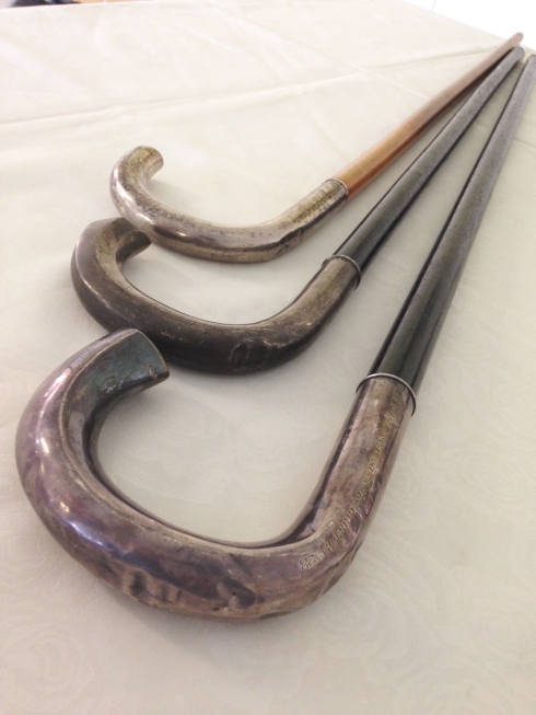 3 continental early 20th century walking sticks with continental silver handles. - Image 3 of 4