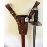 An 1892 pattern Victorian British Infantry Officer's sword with gothic steel hilt, plain piped blade