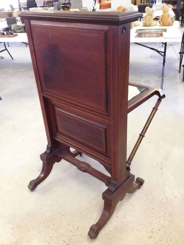 An antique Victorian inlaid mahogany Escritoire secretary/writing desk by Thornhill & Co, Bond - Image 6 of 6