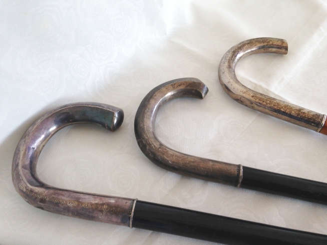 3 continental early 20th century walking sticks with continental silver handles. - Image 4 of 4