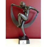 A bronze art deco lady figurine.