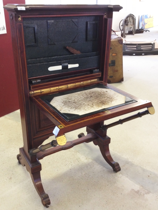 An antique Victorian inlaid mahogany Escritoire secretary/writing desk by Thornhill & Co, Bond