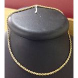 16" 9ct gold rope chain approx weight 2.7g