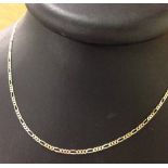 a HM 9ct gold fancy flat link chain 18" length approx weight 3.4g