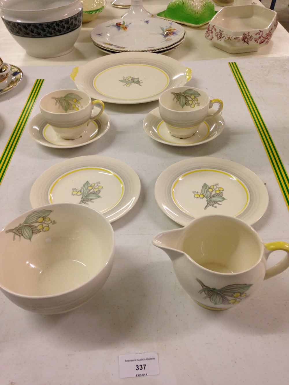 A 1930's Grays Pottery "tea for two" comprising 2 cups and saucers, 2 tea plates, sandwich plate,