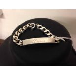 Heavy Sterling HM silver I.D. bracelet engraved 'Trevor', weight approx 35g.