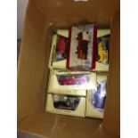 10 boxed Matchbox Models of Yesteryear vans and fire engine to include 2 variations of Y-5 Liptons