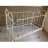 Antique large metal cot, c1890.