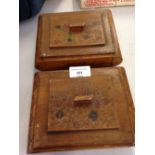 2 1946 treen German lidded boxes.