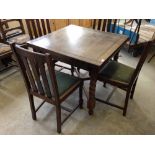 A barley twist table & 4 chairs. c1930s.